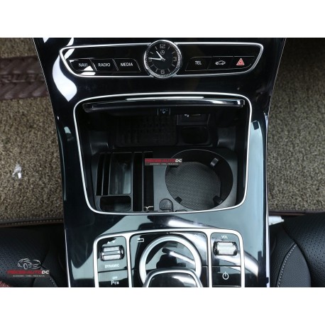 pour Mercedes Benz W205 C Classe C180 C200 C300 GLC Accessoires en Fibre de  Carbone IntéRieur de Voiture Porte-Gobelet Cadre Garniture Autocollants