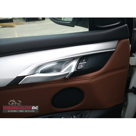 Cache poignee interieur cuir canberrabeige (coté au choix) de porte avant  pour BMW X5 F15 Choisir le côté Conducteur (côté gauche)