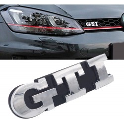 LOGO GTI CHROME POUR CALANDRE AVANT GTI - GTD POUR VW GOLF 7 (12-19) + POLO 6C (14-17) - CHROME - ORIGINE VW - AUTODC