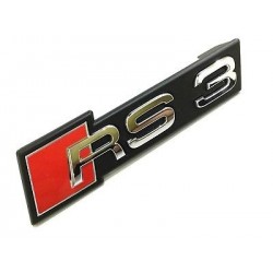 LOGO RS3 CHROME POUR CALANDRE AVANT RS3 OEM POUR AUDI RS3 8V (16-20) - BERLINE CABRIOLET SPORTBACK 3 PORTES - AUTODC