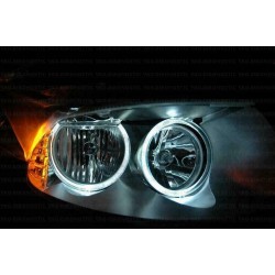 SET ANGEL EYES LED 20W BMW SERIE 3 E90 E91 LCI (08-11) - AVEC HALOGENE - AUTODC