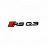 LOGO EMBLEME RQS3 NOIR A COLLER ARRIERE RQS3 OEM POUR AUDI Q3 8U (11-18) + Q3 (19-21) - AUTODC