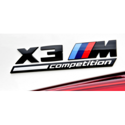 LOGO DE COFFRE X3M COMPETITION NOIR - A COLLER - PIECE ORIGINALE BMW - AUTODC