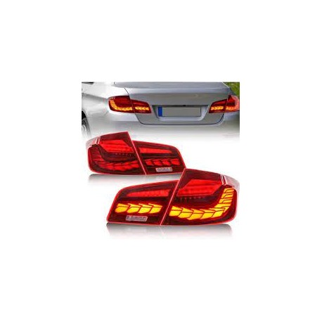 SET DE FEUX ARRIÈRES OLED LOOK GTS BMW SÉRIE 5 F10 BERLINE (10-17) - ROUGE - DYNAMIQUE - AUTODC