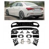 DIFFUSEUR A35S + EMBOUTS CHROME LOOK A35 AMG FULL BLACK MERCEDES CLASSE A W177 V177 BERLINE (18-24) - AUTODC
