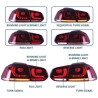 FEUX ARRIERES DESIGN - ROUGE LOOK GTI À LED - CLIGNOTANT DYNAMIQUE POUR VW GOLF 6 (08-12) SAUF BREAK & CABRIOLET - AUTODC