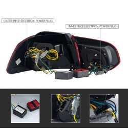 FEUX ARRIERES DESIGN - ROUGE LOOK GTI À LED - CLIGNOTANT DYNAMIQUE POUR VW GOLF 6 (08-12) SAUF BREAK & CABRIOLET - AUTODC