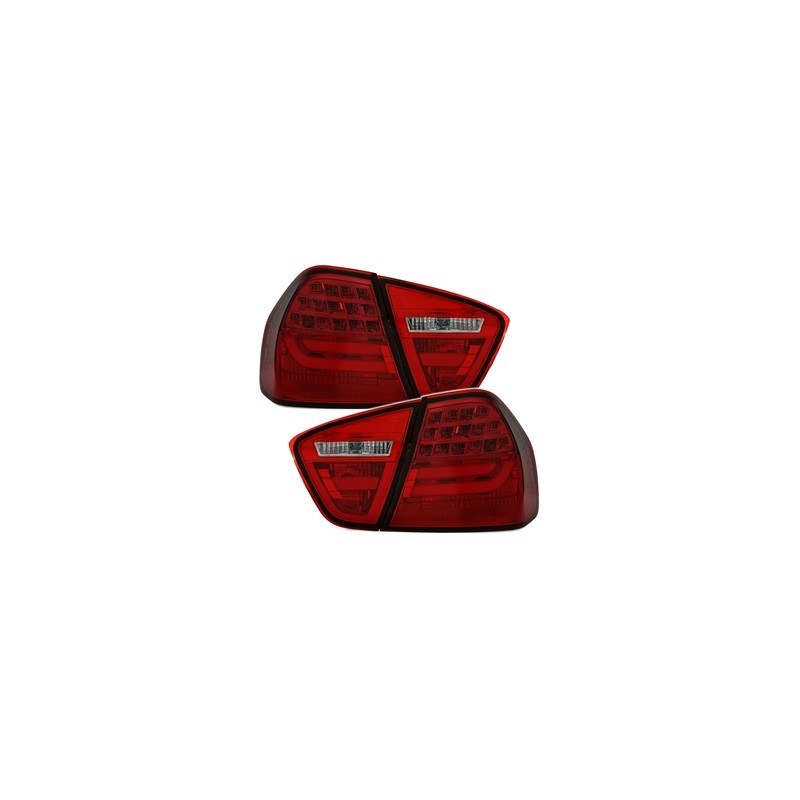 SET FEUX ARRIERES LED ROUGE LOOK FACELIFT POUR BMW SÉRIE 3 E90 BERLINE (05-08) - AUTODC