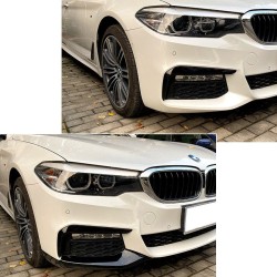 SPLITTERS DE PARE-CHOCS AVANT BMW SÉRIE 5 G30/G31 (17-20) - POUR PACK M - NOIR BRILLANT - AUTODC
