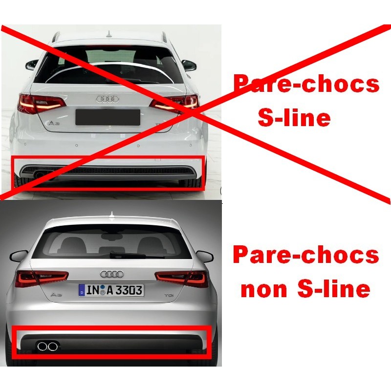 Diffuseur arrière échappement gauche + droite pour Audi A3 8V Sportback  (2012-2016) – VikingAuto : Tout l'équipement pour votre auto