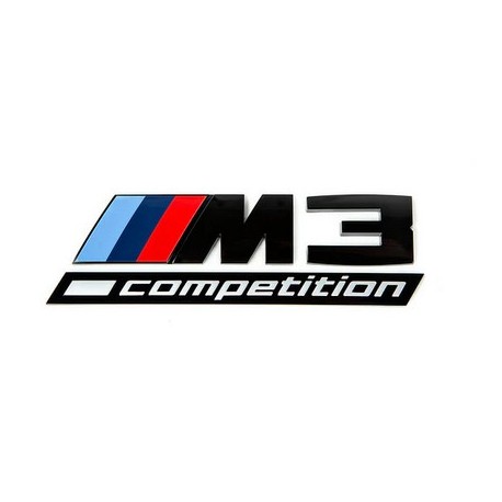 LOGO DE COFFRE M3 COMPETITION NOIR - A COLLER - PIECE ORIGINALE BMW - AUTODC