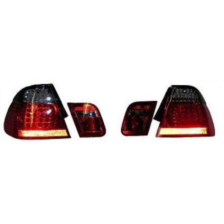 SET FEUX ARRIERES LED DESIGN ROUGE-NOIR BMW E46 BERLINE (01-05) - PHASE 2 - AUTODC